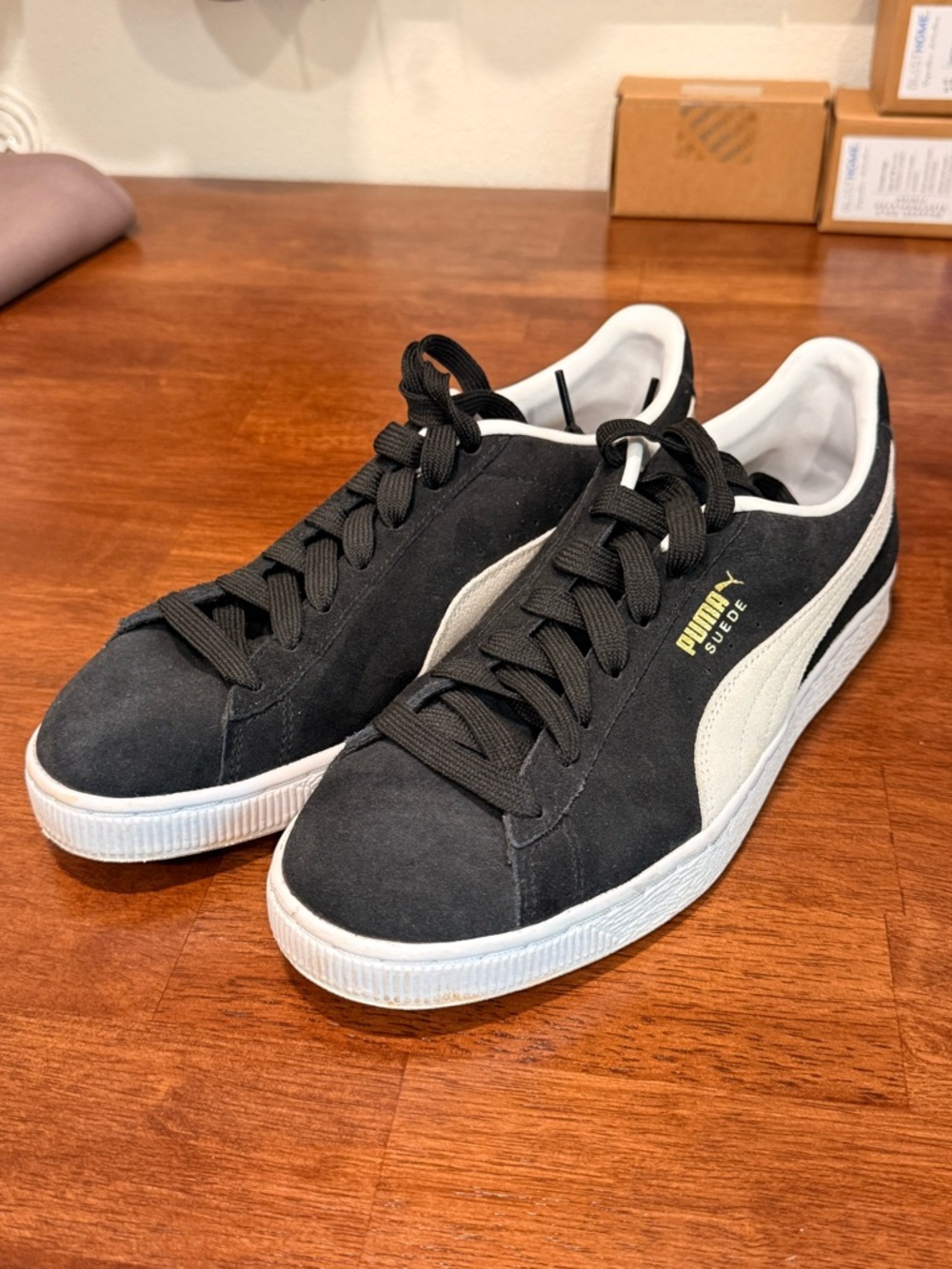 Puma Suede Classic Sneakers in Black & White